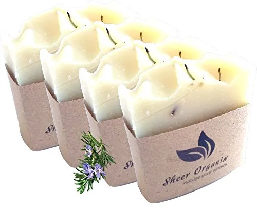 (4 Pack) Sheer Organix Luxury Rejuvenative Handmade Herbal Soap, 3.52 oz. / 100g