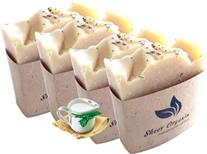 (4 Pack) Sheer Organix Luxury Rejuvenative Handmade Herbal Soap, 3.52 oz. / 100g