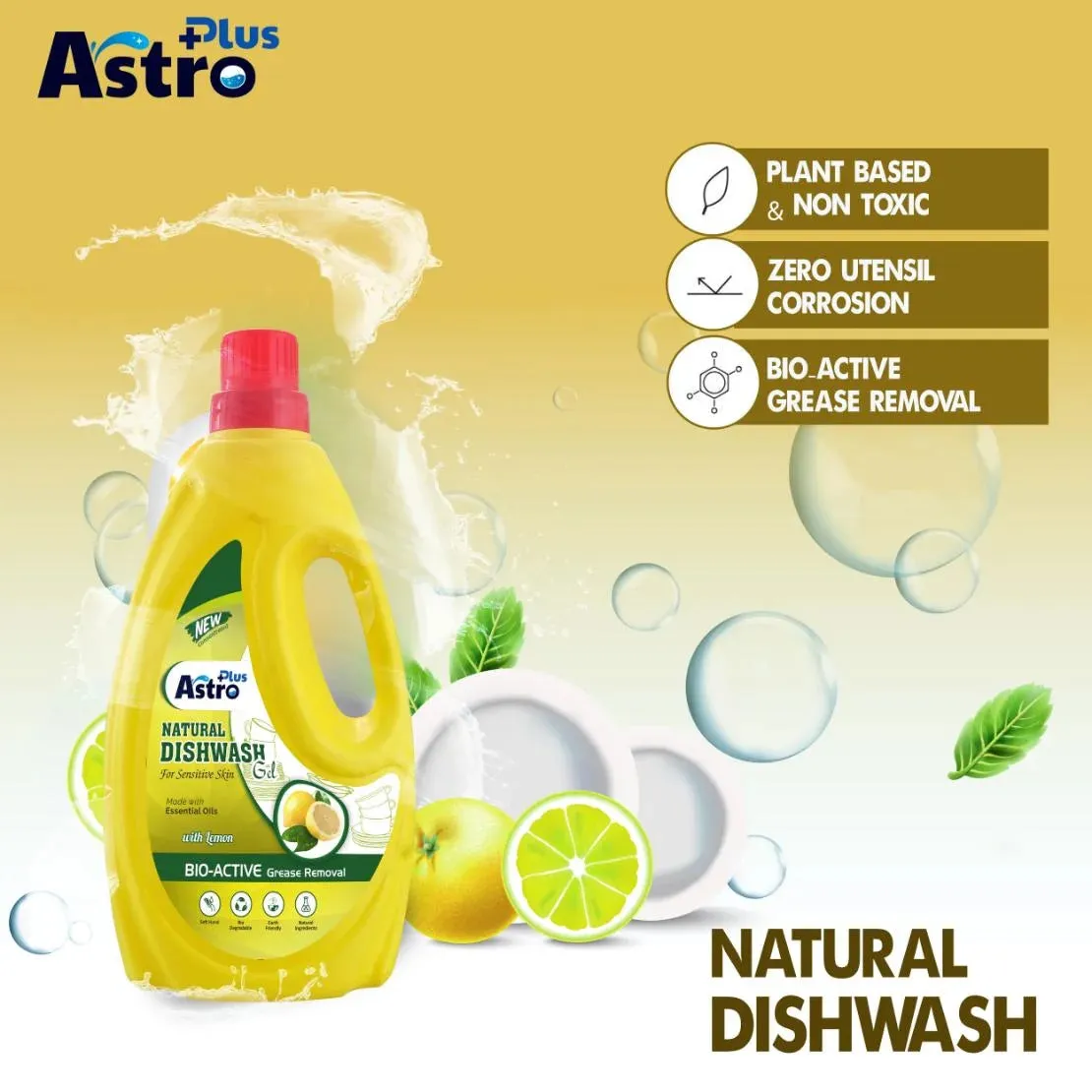 Astro Plus Dish Wash With Aloe Vera Gel Herbal Dish Wash Remove Tough Grease Safe On Hands Dish Cleaning Gel