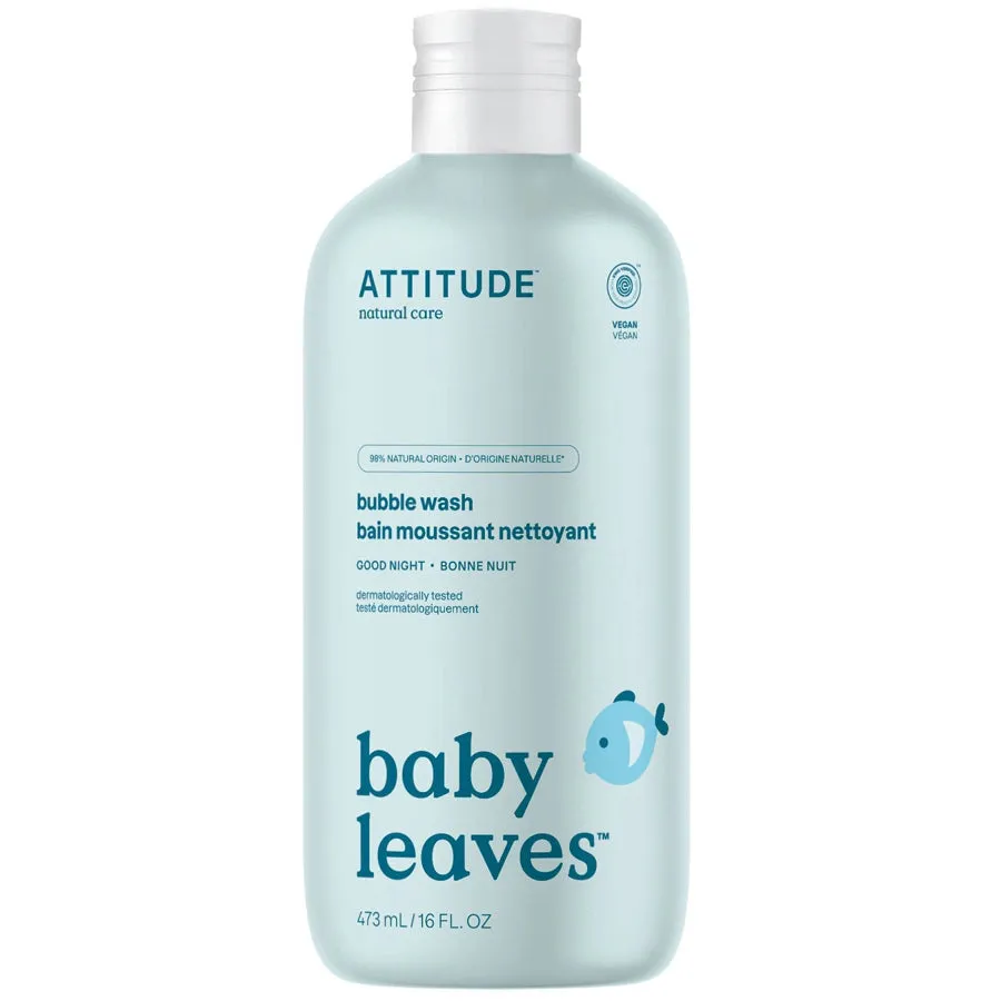 Attitude Baby Leaves Bubble Wash, Good Night Almond Milk 473ml