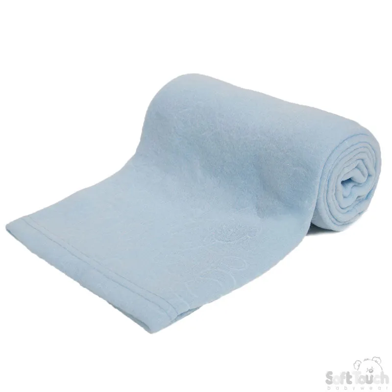 BLUE EMBOSSED FLEECE BABY WRAP (RP) (PK12) FBP05-B