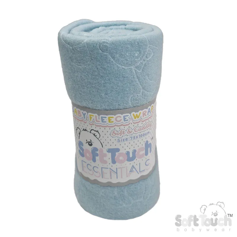 BLUE EMBOSSED FLEECE BABY WRAP (RP) (PK12) FBP05-B