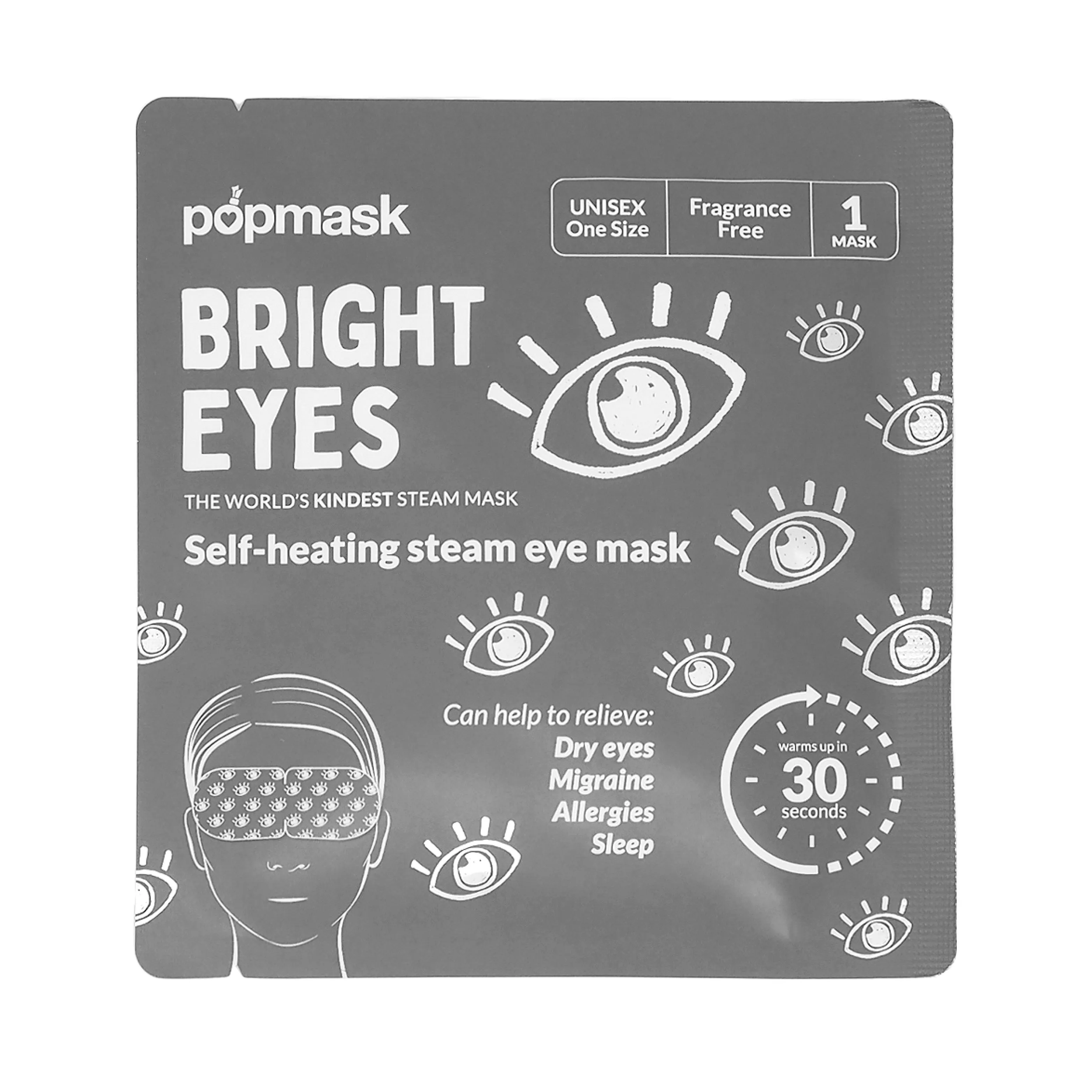 Bright Eyes Fragrance-Free Self-Heating Eye Masks - 3 Pack | Ultimate Eye-care Mask for Dry Eyes, Allergies