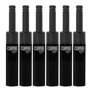 Clipper Soft - Mini Tube Pipe & Bong Lighter - Black Soft Touch