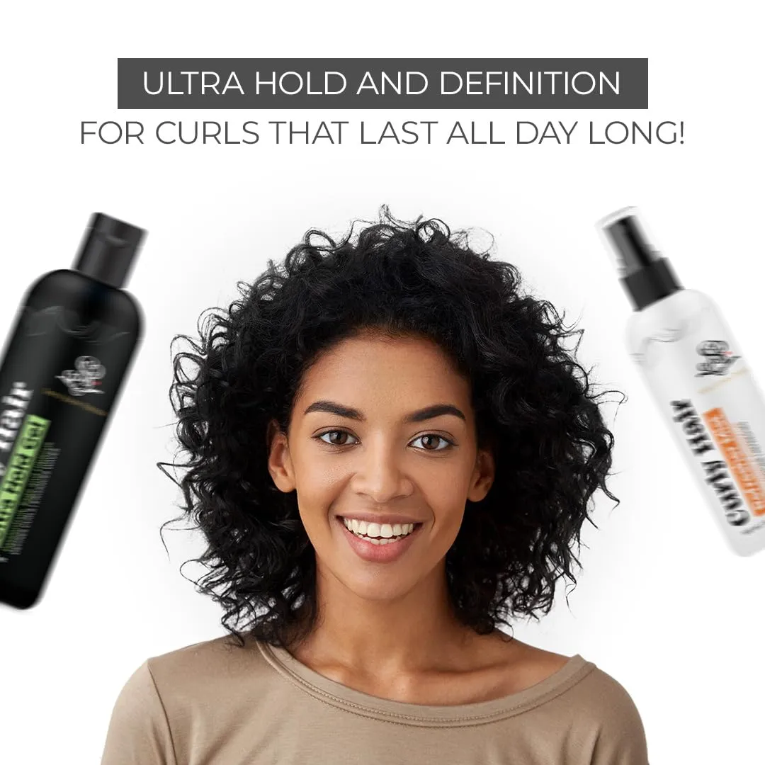 Curly Hair Enhancing Combo |Refresher Mist and Ultra Hold Hair Gel | Curly hair products | Hair care for curly hair | Vitamin B | Vitamin E | Dragon fruit | Created by Savio John Pereira