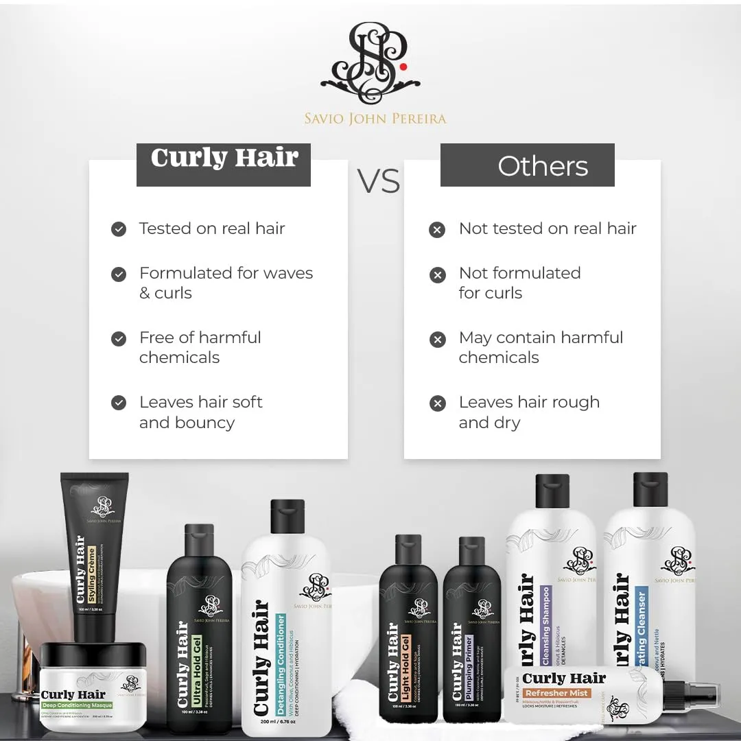 Curly Hair Enhancing Combo |Refresher Mist and Ultra Hold Hair Gel | Curly hair products | Hair care for curly hair | Vitamin B | Vitamin E | Dragon fruit | Created by Savio John Pereira