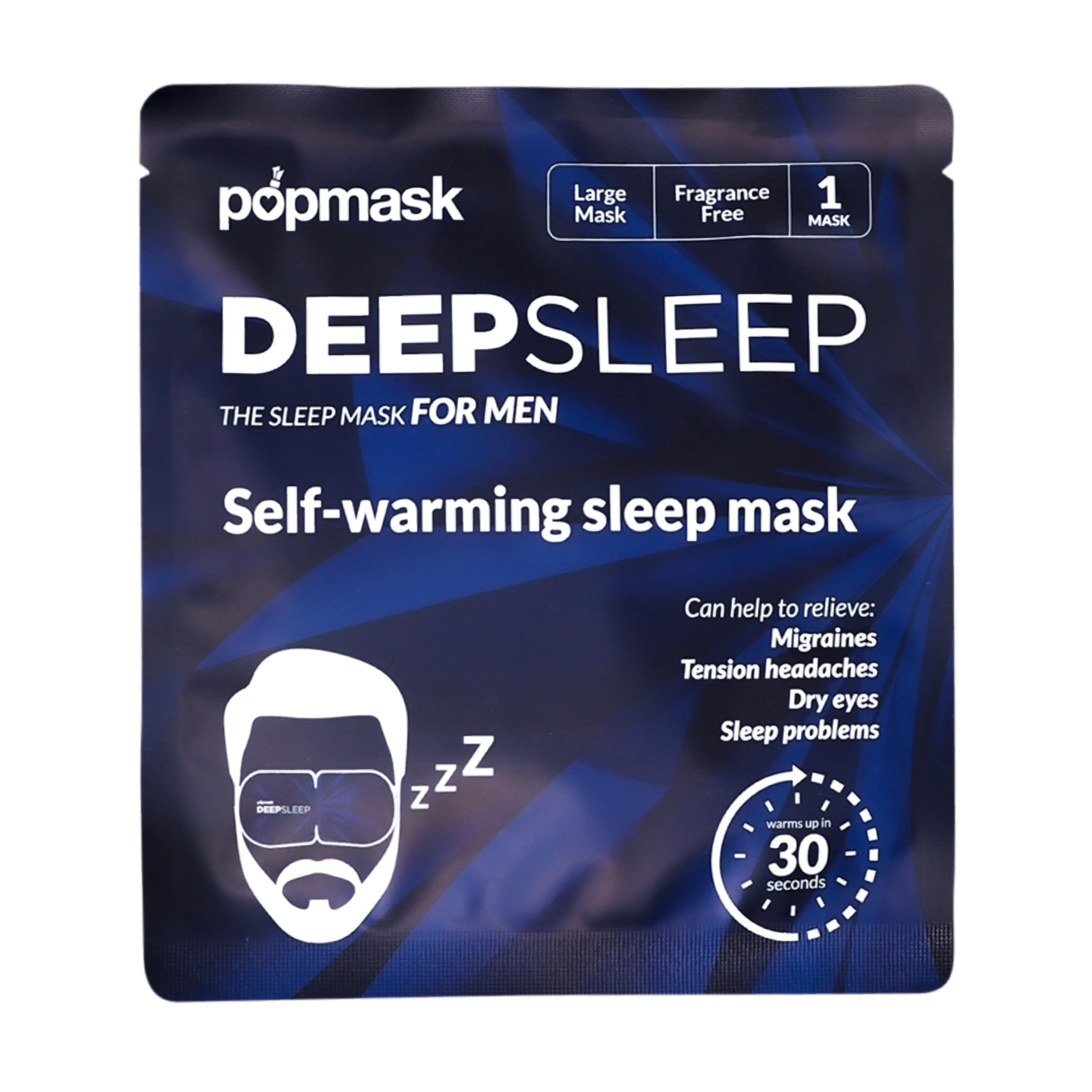 Deep Sleep Self-Heating Eye Masks for Men - 5 Pack | Natural Dry Heat Relief for Migraines, Headaches, Allergies, and Dry Eyes