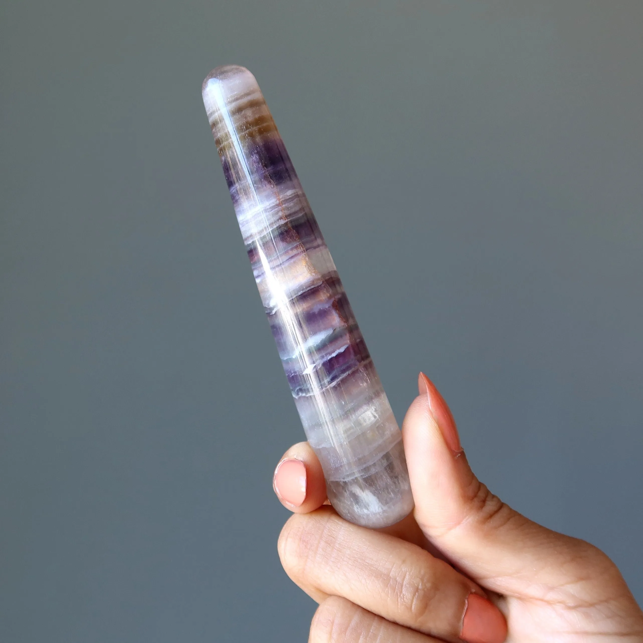 Fluorite Massage Wand Incredible Striped Crystal Healing Stress Relief