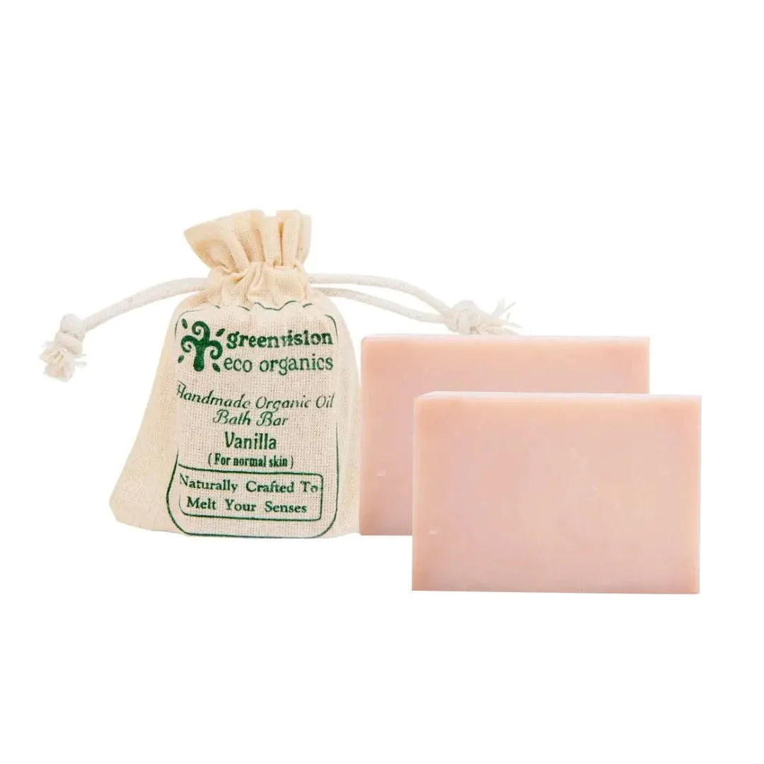 Handmade Organic Oil Bath Bar – Vanilla (For All Skin Types) 100 Gm- Pack of 2