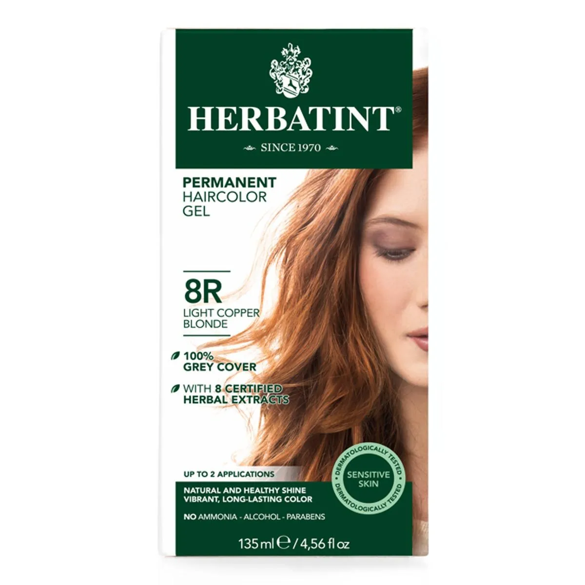 Herbatint Permanent Hair Color Light Copper Blonde 8R 4.5Oz