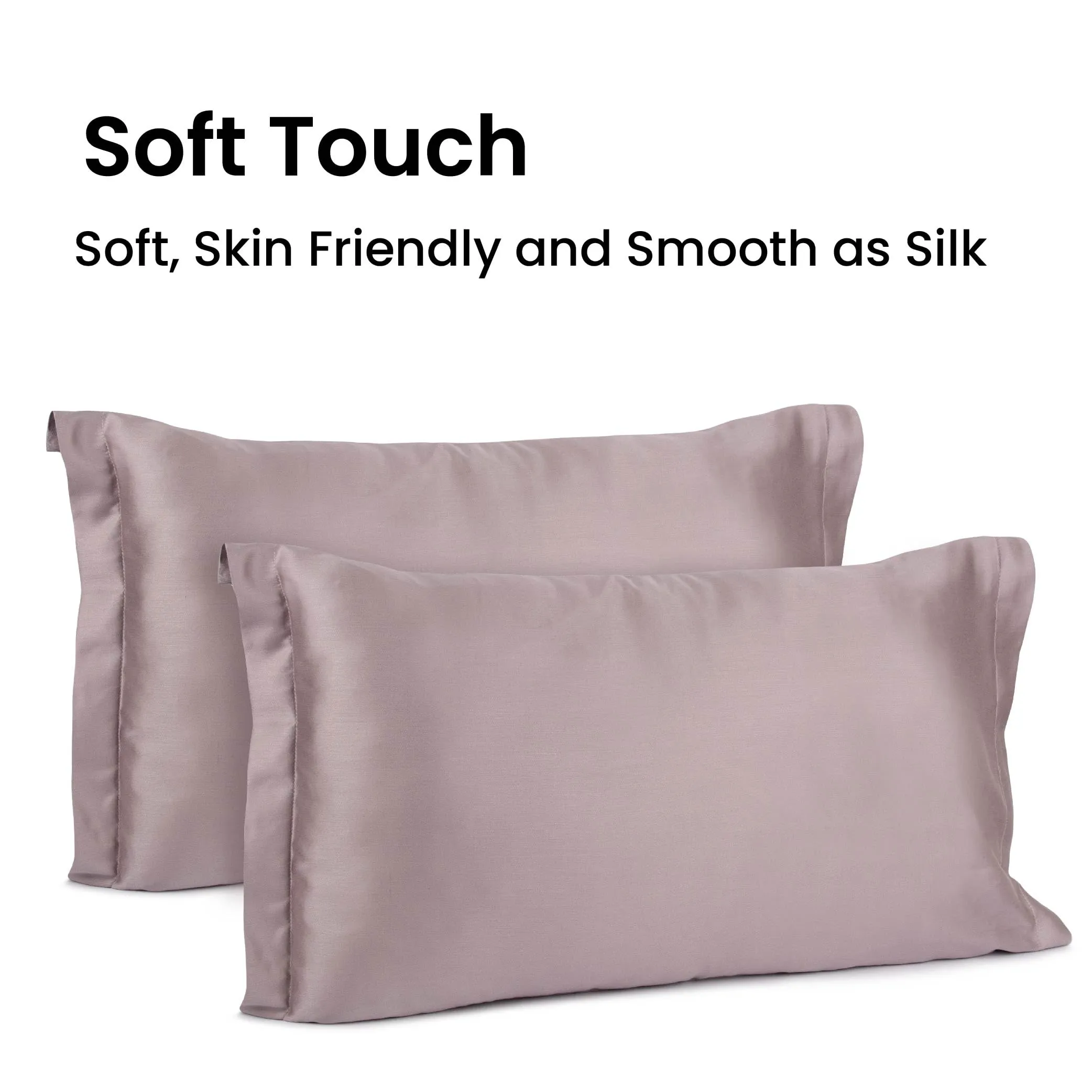 Mush Bamboo Pillow Cover Set of 2 | 100% Bamboo Pillow Cover for Hair and Skin | Breathable, Silky Soft and Cooling Envelope Pillowcases for Hot Sleepers & Night Sweats | (Lavender Haze, 17"x27")