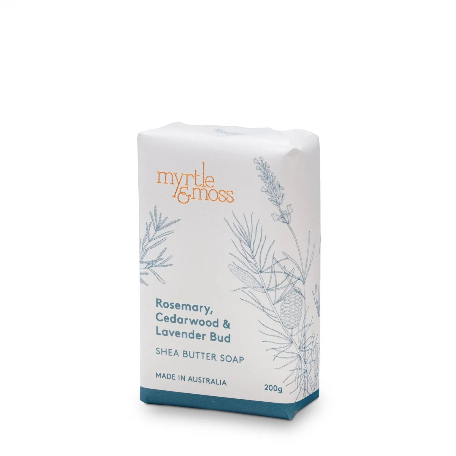 Myrtle & Moss - Shea Soap: Rosemary, Cedarwood & Lavender Bud 200g