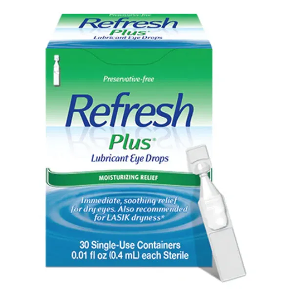 Refresh Plus Eye Lubricant Eye Drops 0.01 oz, 30/Box