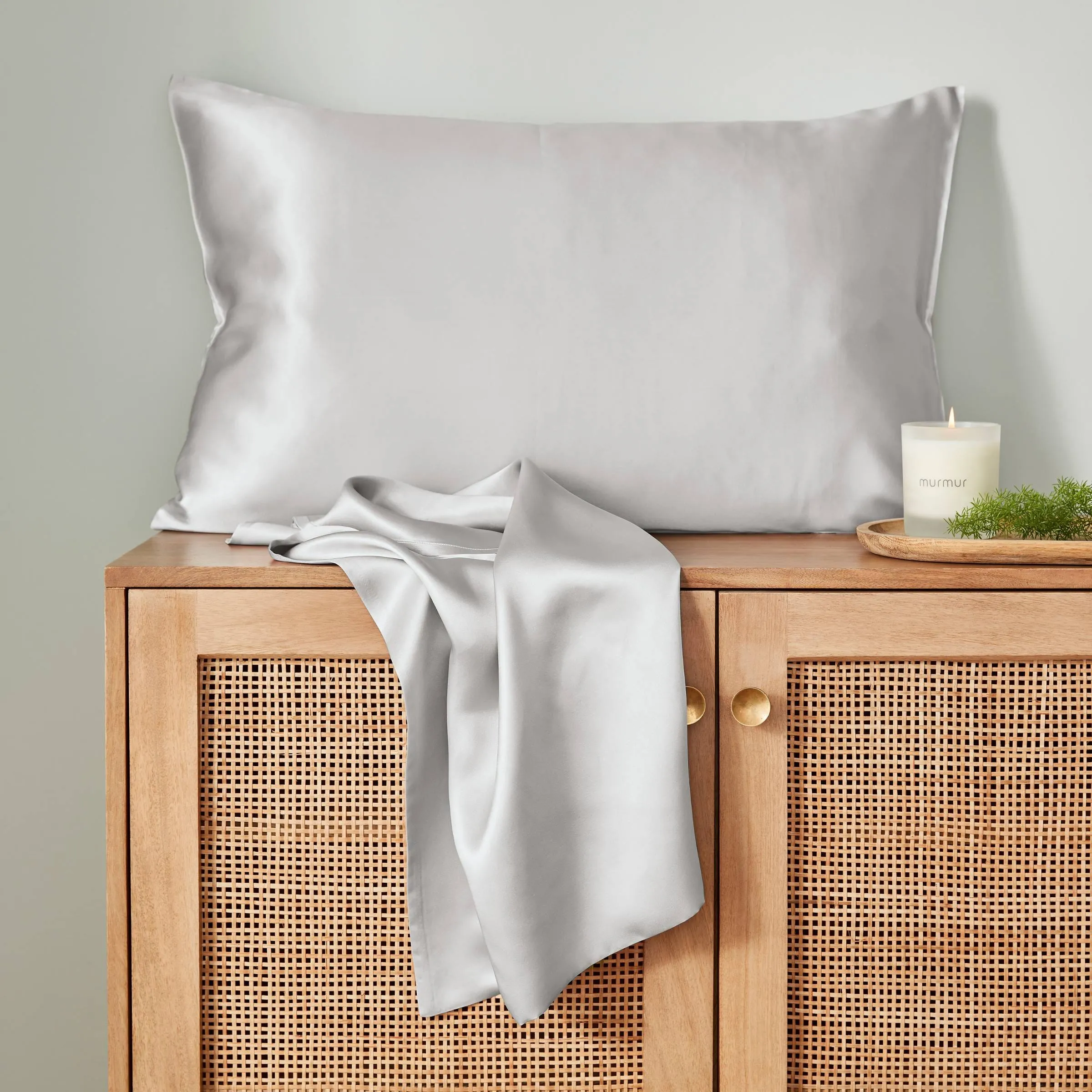 Silk Standard Pillowcase, Cloud Grey