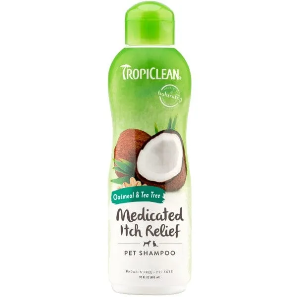 Tropiclean Medicated Itch Relief Oatmeal & Tea Tree Pet Shampoo