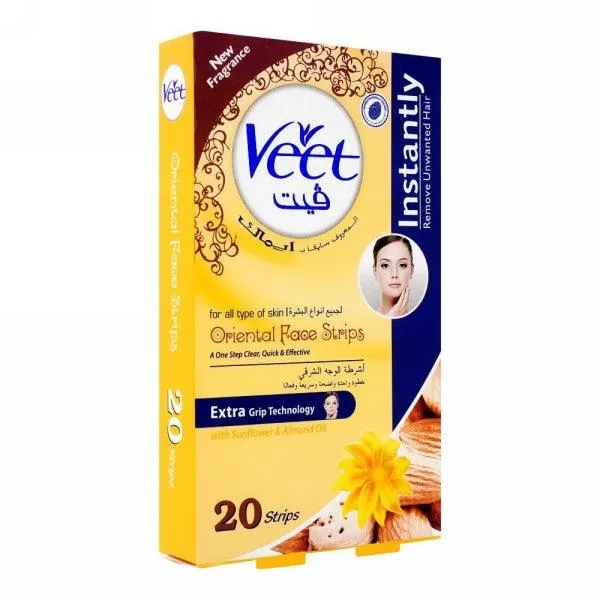 VEET FACE STRIPS WITH VITAMIN E & ALMOND OIL 20PCS