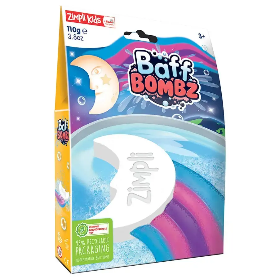 Zimpli Kids Baff Bomb White Moon Rainbow Effect