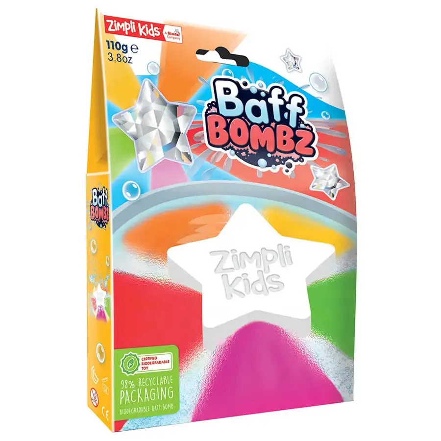 Zimpli Kids Baff Bomb White Star Rainbow Effect